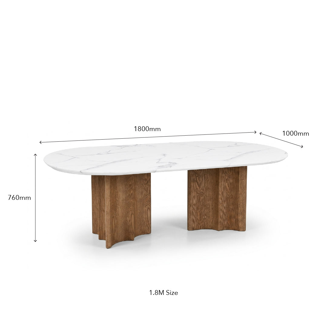 ALVIA Marble Oval Dining Table