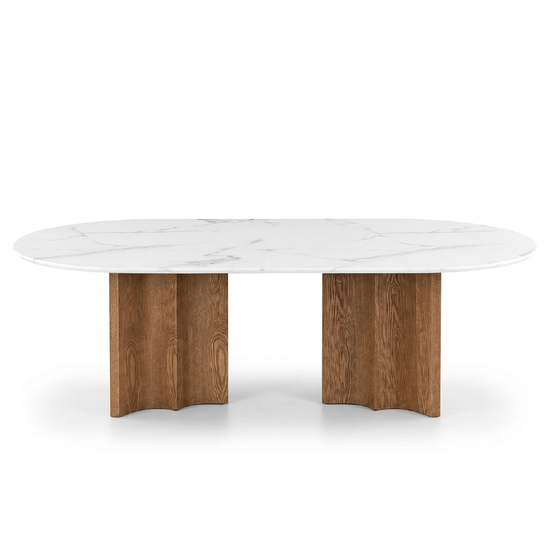 ALVIA Marble Oval Dining Table