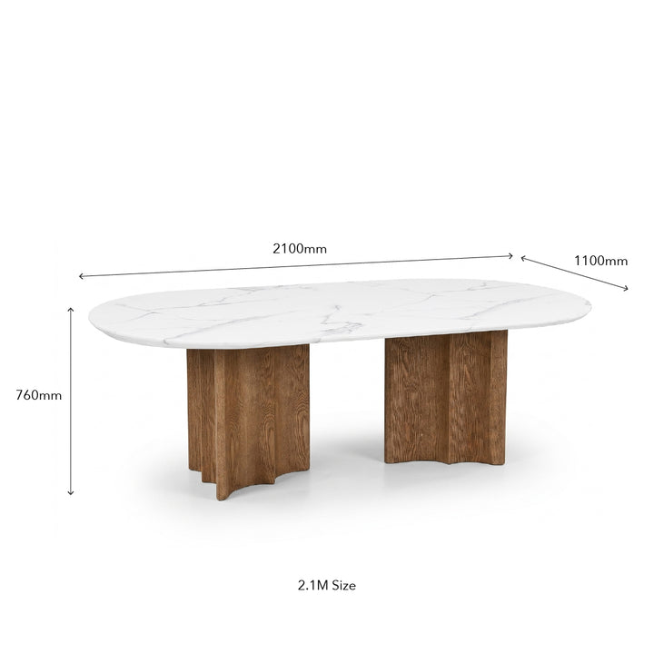 ALVIA Marble Oval Dining Table