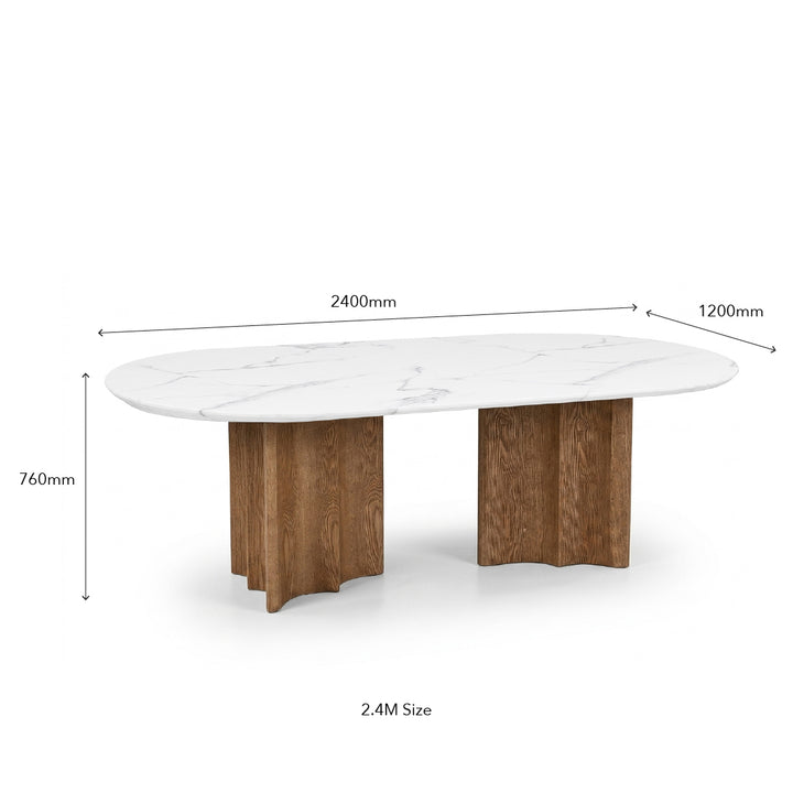 ALVIA Marble Oval Dining Table