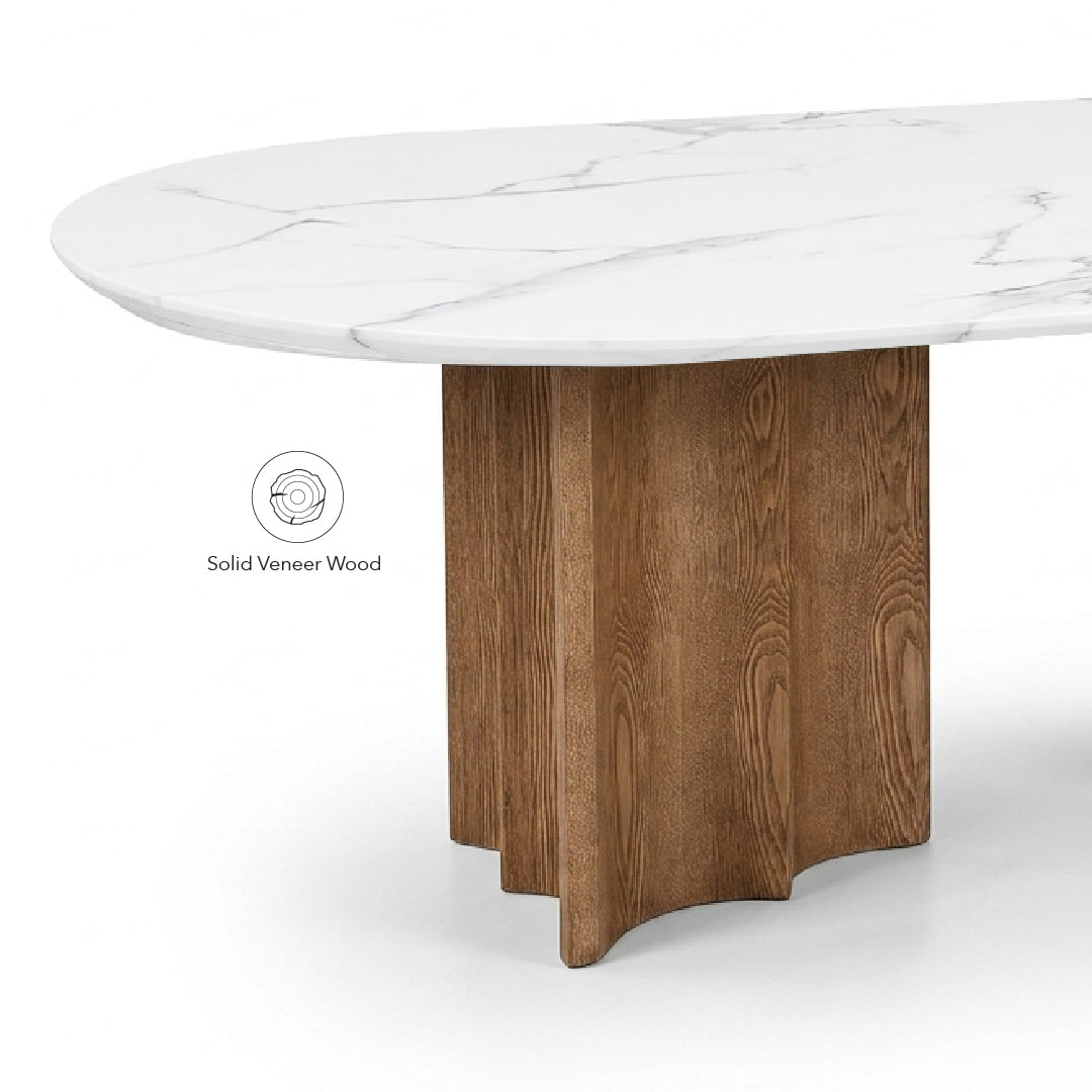 ALVIA Marble Oval Dining Table