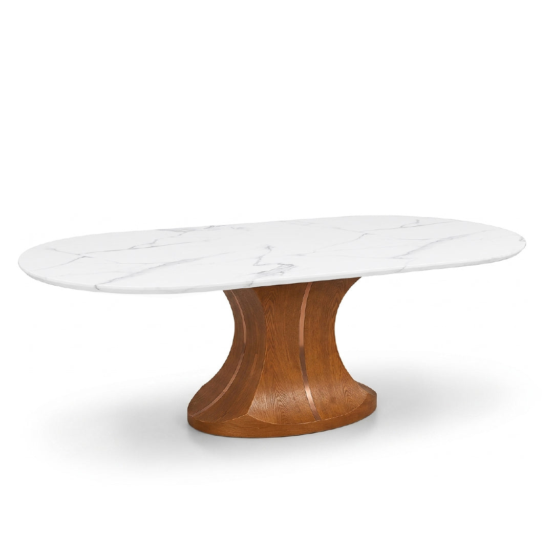 ALVIA Marble Oval Dining Table