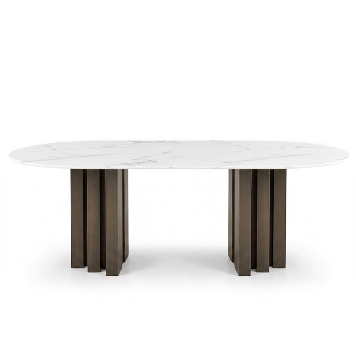 ALVIA Marble Oval Dining Table