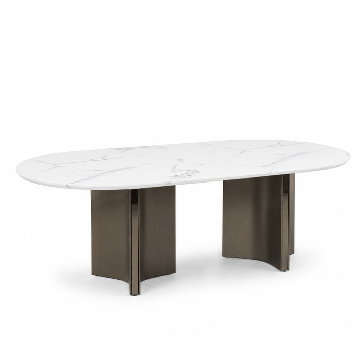 ALVIA Marble Oval Dining Table