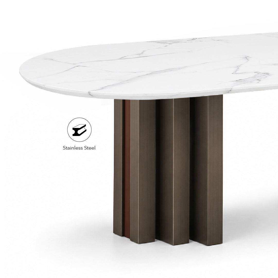ALVIA Marble Oval Dining Table