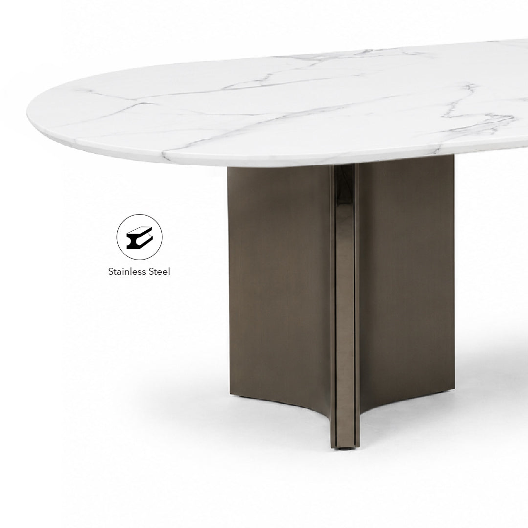 ALVIA Marble Oval Dining Table