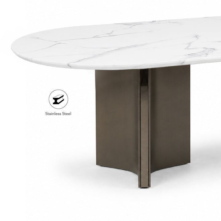 ALVIA Marble Oval Dining Table