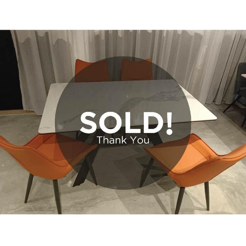 AME Dining Table 1.4M and Chair (Orange) (1T+4C)