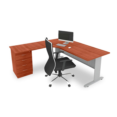 ARCO-J L-Shape Office Table with 4D Pedestal