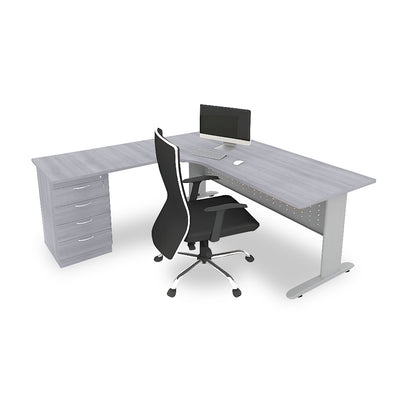 ARCO-J L-Shape Office Table with 4D Pedestal