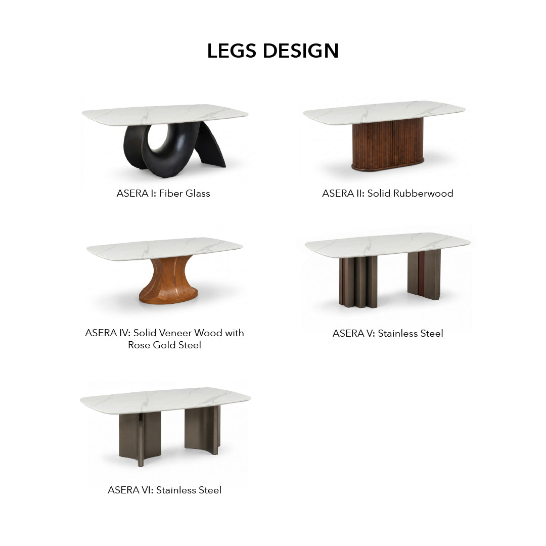 ASERA Crystal Marble Stone Dining Table