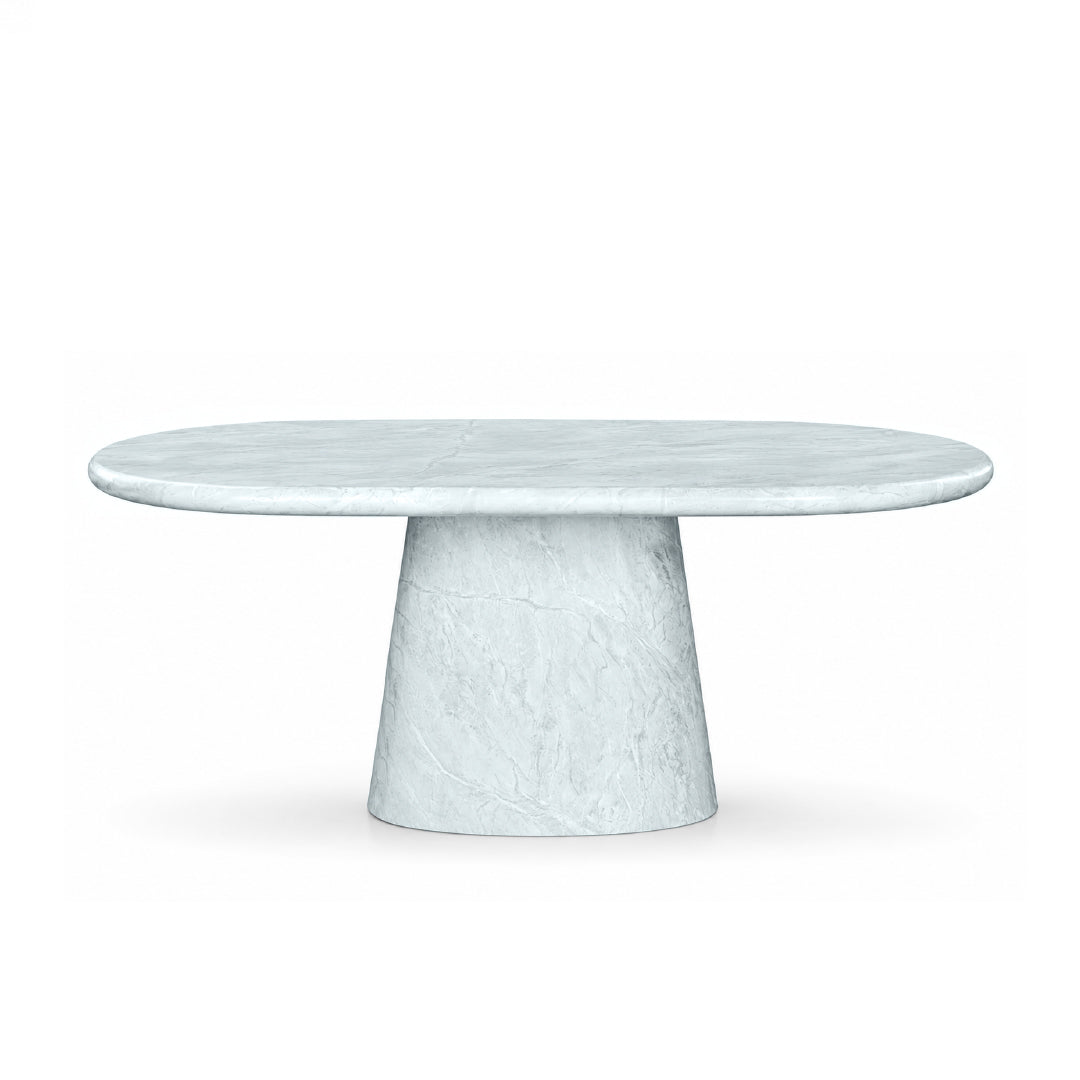 ASTAKA Oval Marble Dining Set