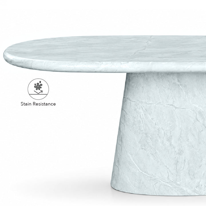 ASTAKA Oval Marble Dining Set