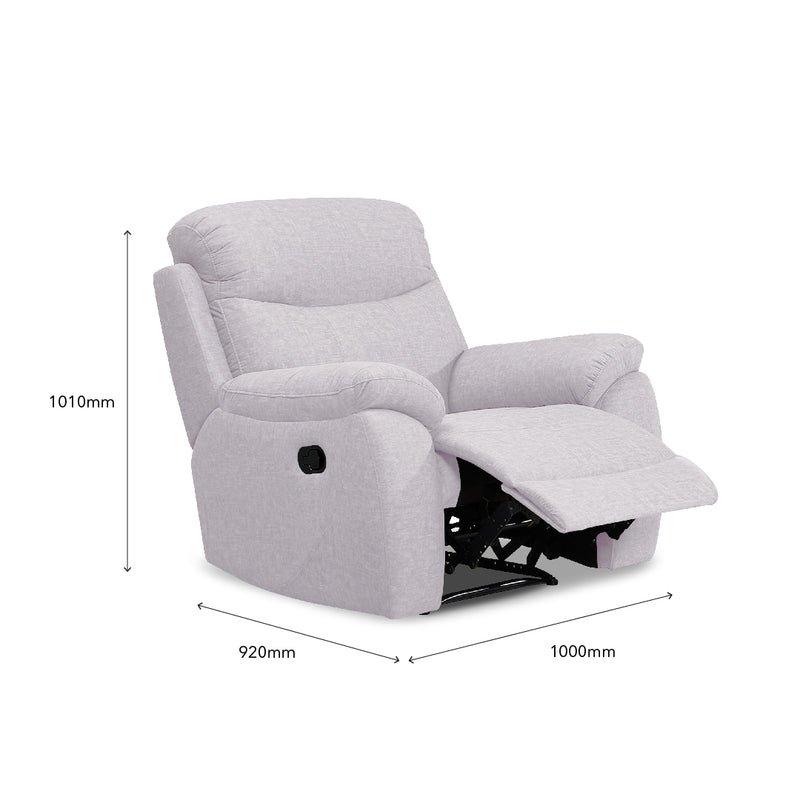 ASTIA Recliner 1 Seater Sofa Bone Grey