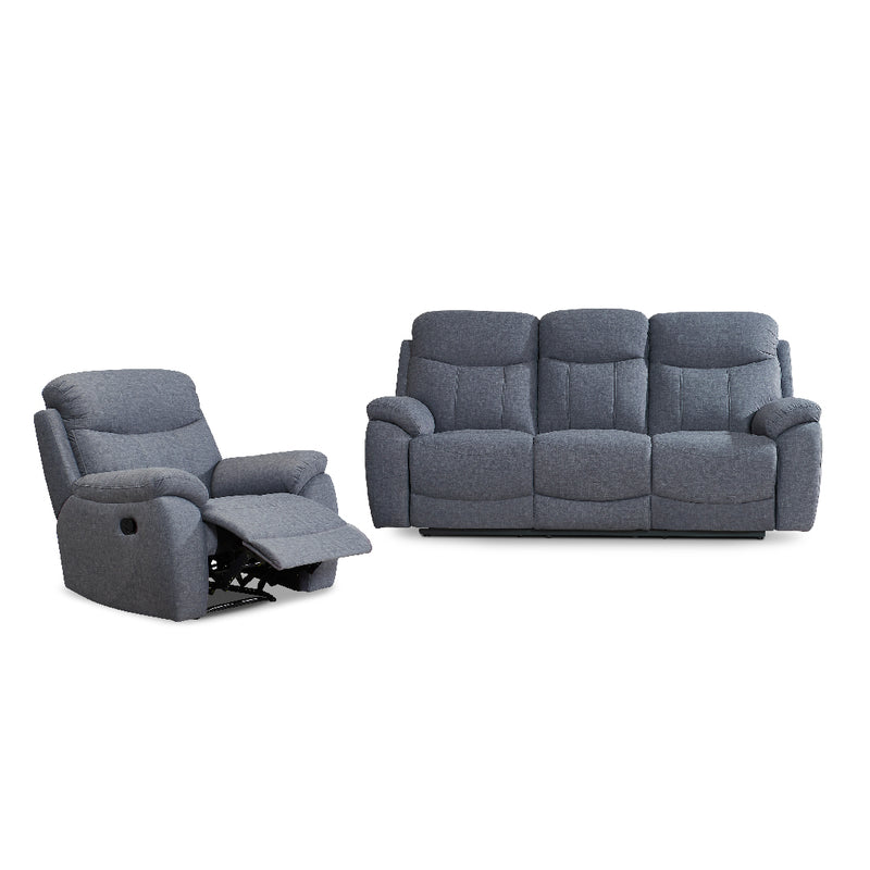 ASTIA Recliner 3 Seater Sofa Charcoal Grey