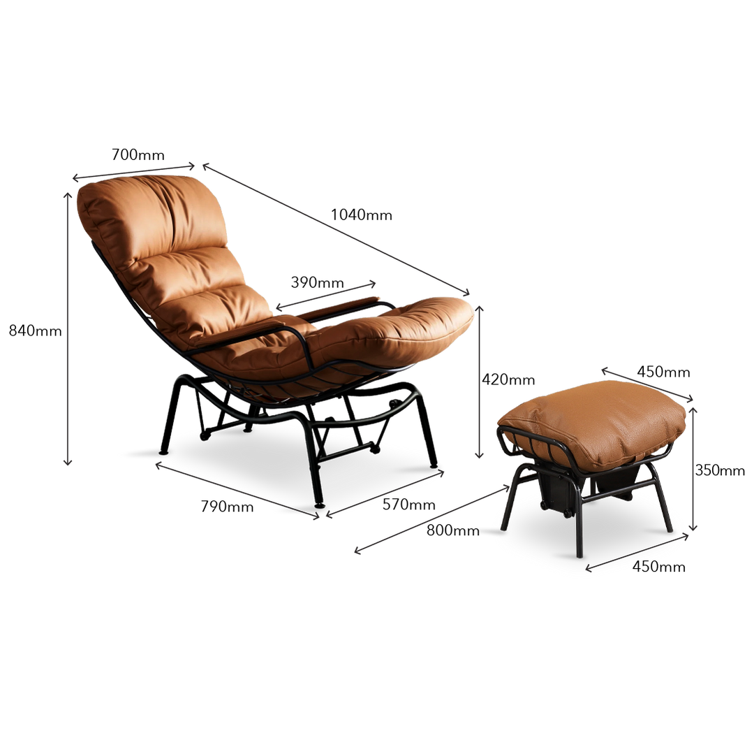 ATECCO Relax Chair with Stool
