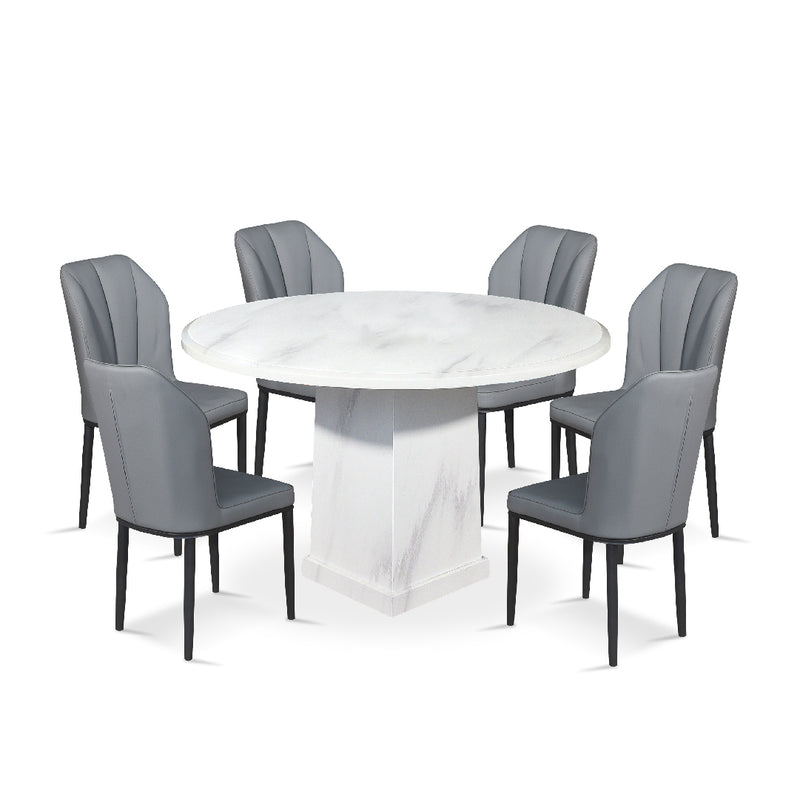 AZEZ Marble Round Dining Set