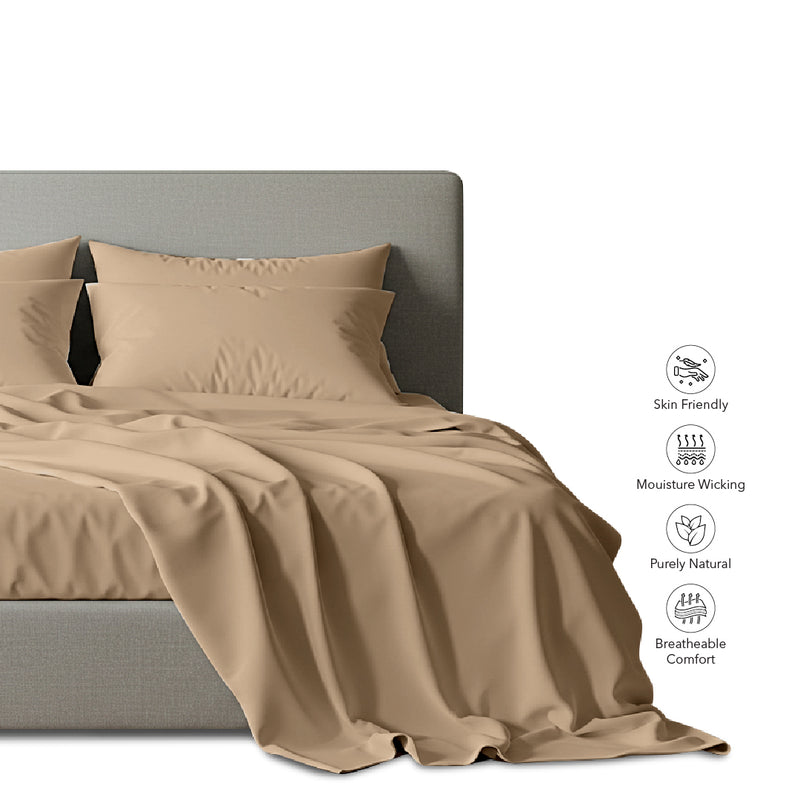 ALMOND LATTE Luxury Egyptian Cotton Bedsheet Set
