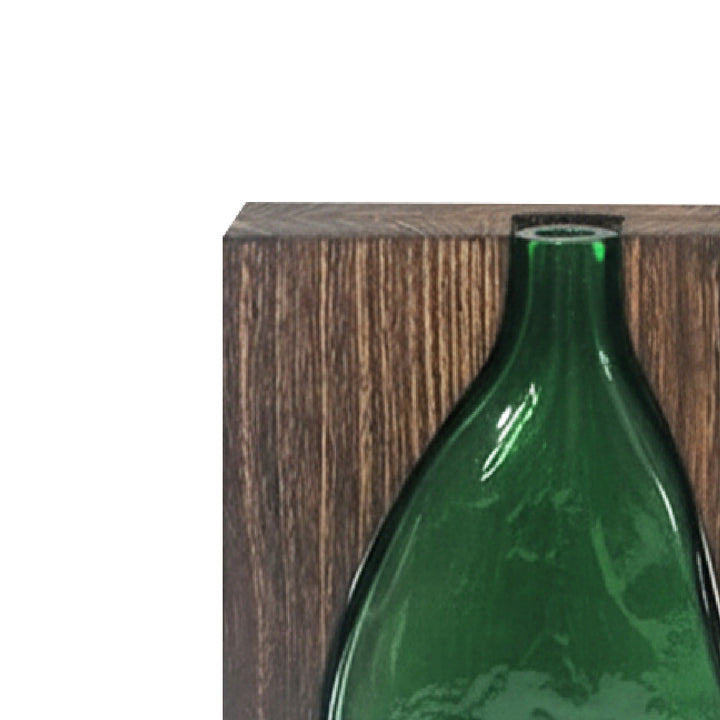 ANJO Green Glass Vase with Wood