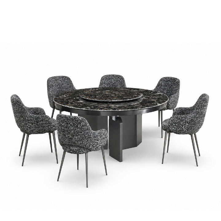 ARANI Round Natural Marble Dining Set