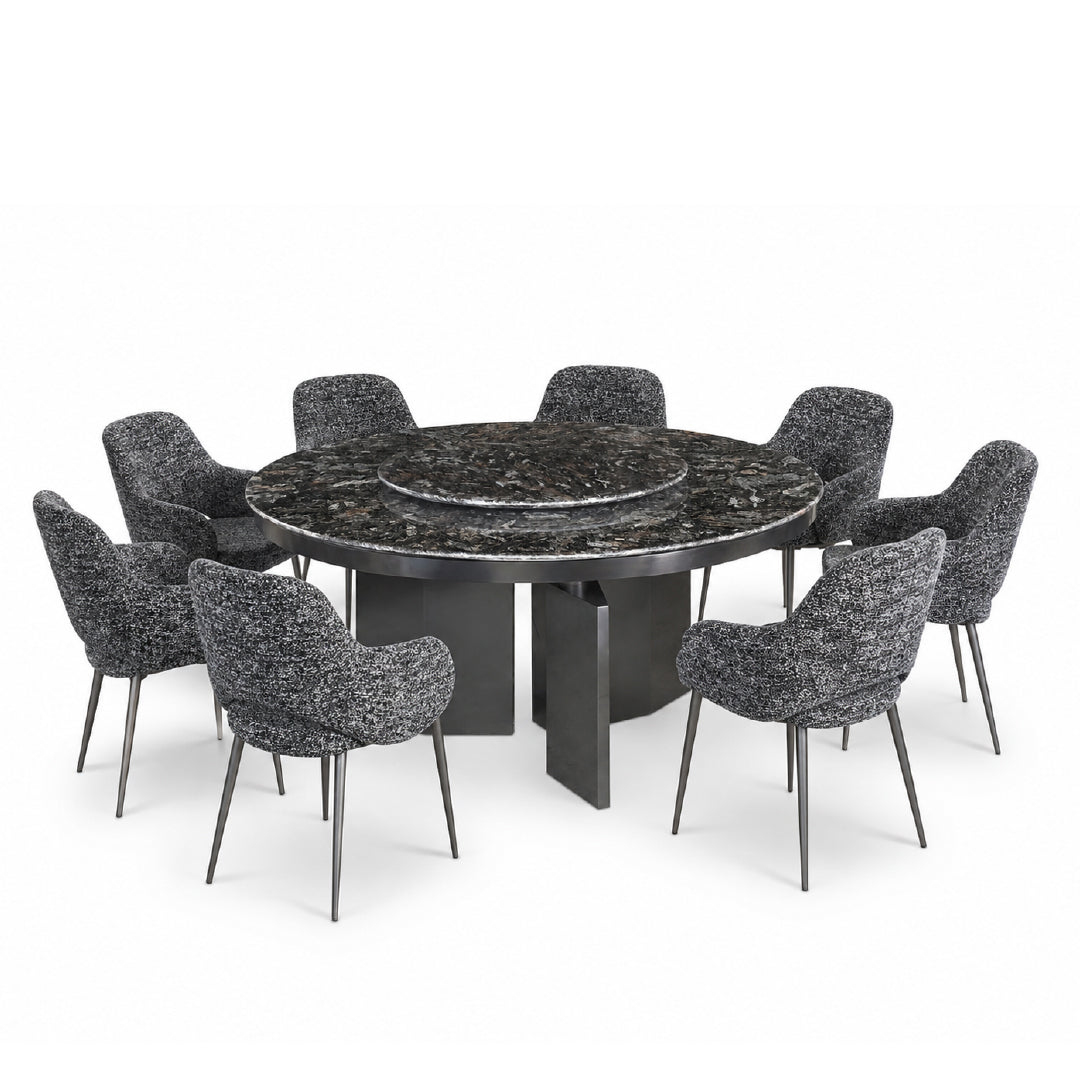 ARANI Round Natural Marble Dining Set