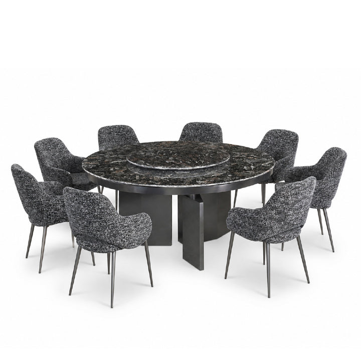 ARANI Round Natural Marble Dining Set