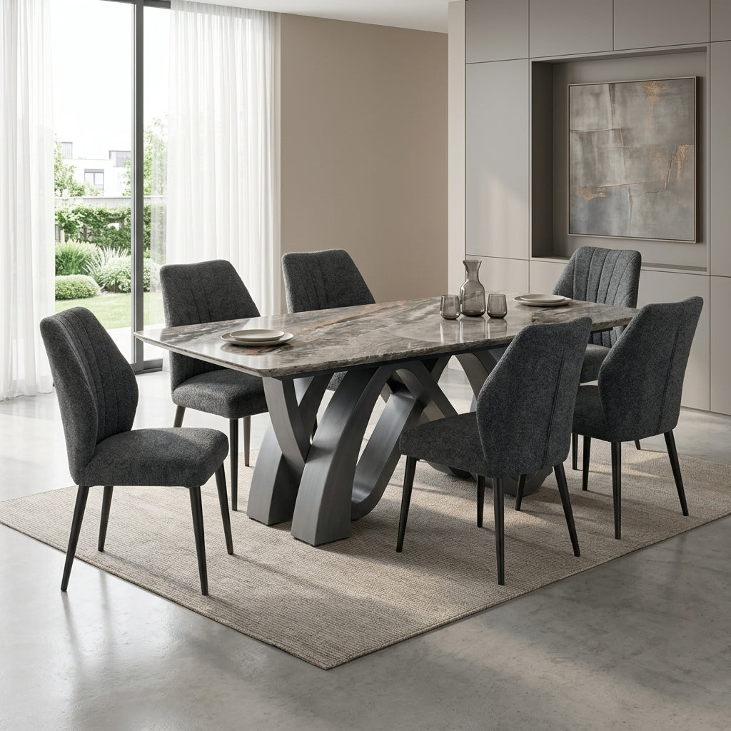 ARLUNA Natural Marble Dining Set