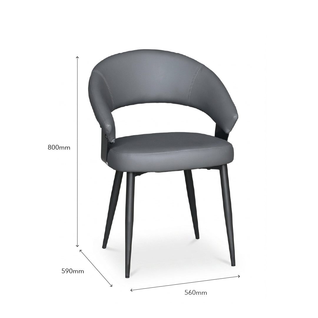 AURAH Arm Dining Chair Grey