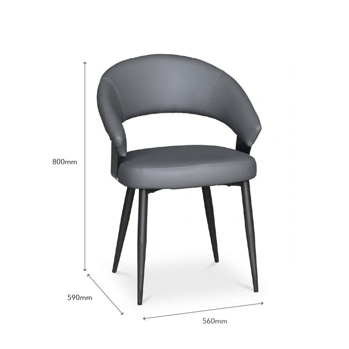 AURAH Arm Dining Chair Grey