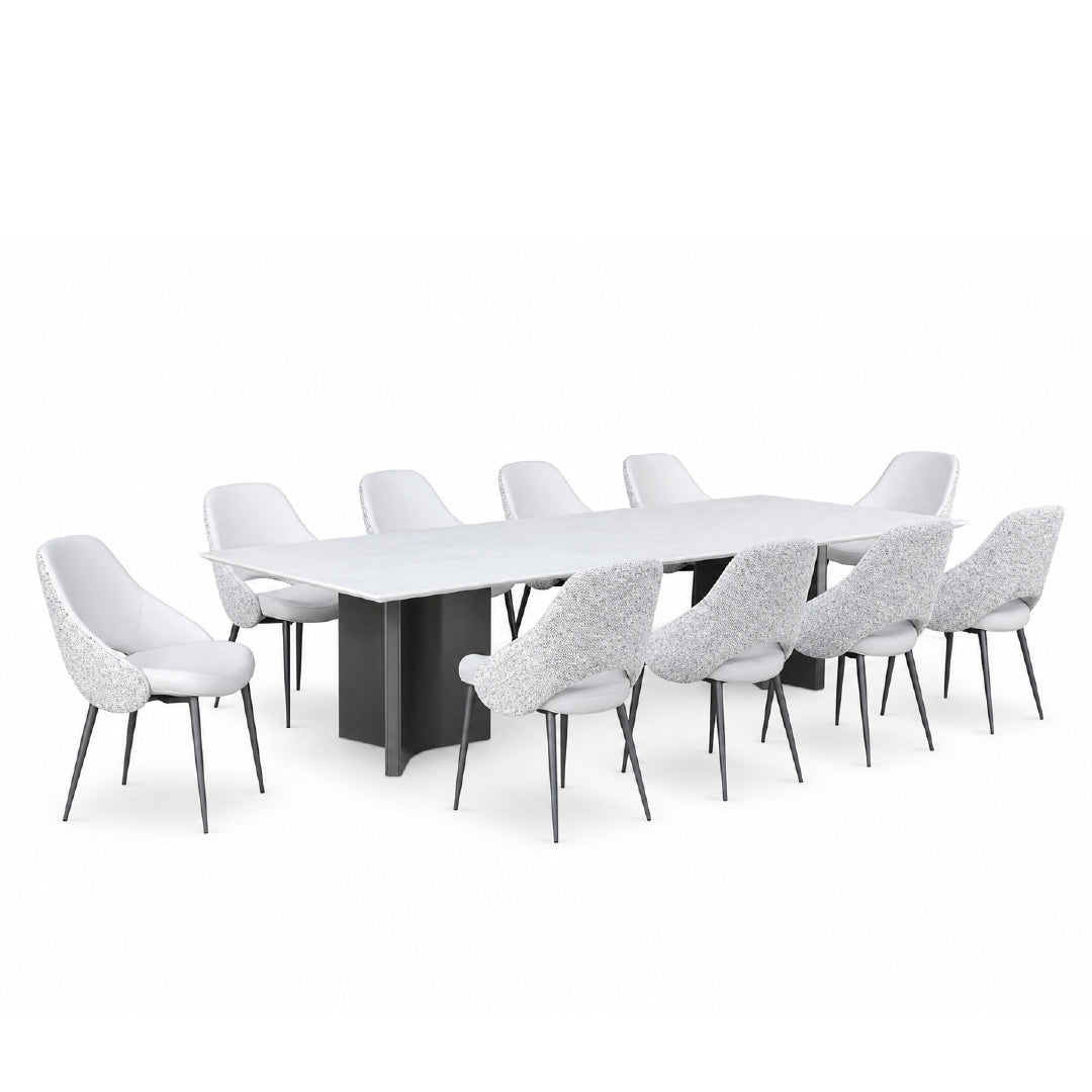 AWAN Natural Marble Dining Set