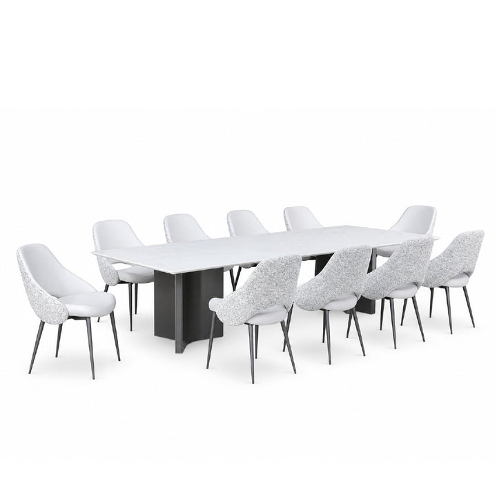 AWAN Natural Marble Dining Set