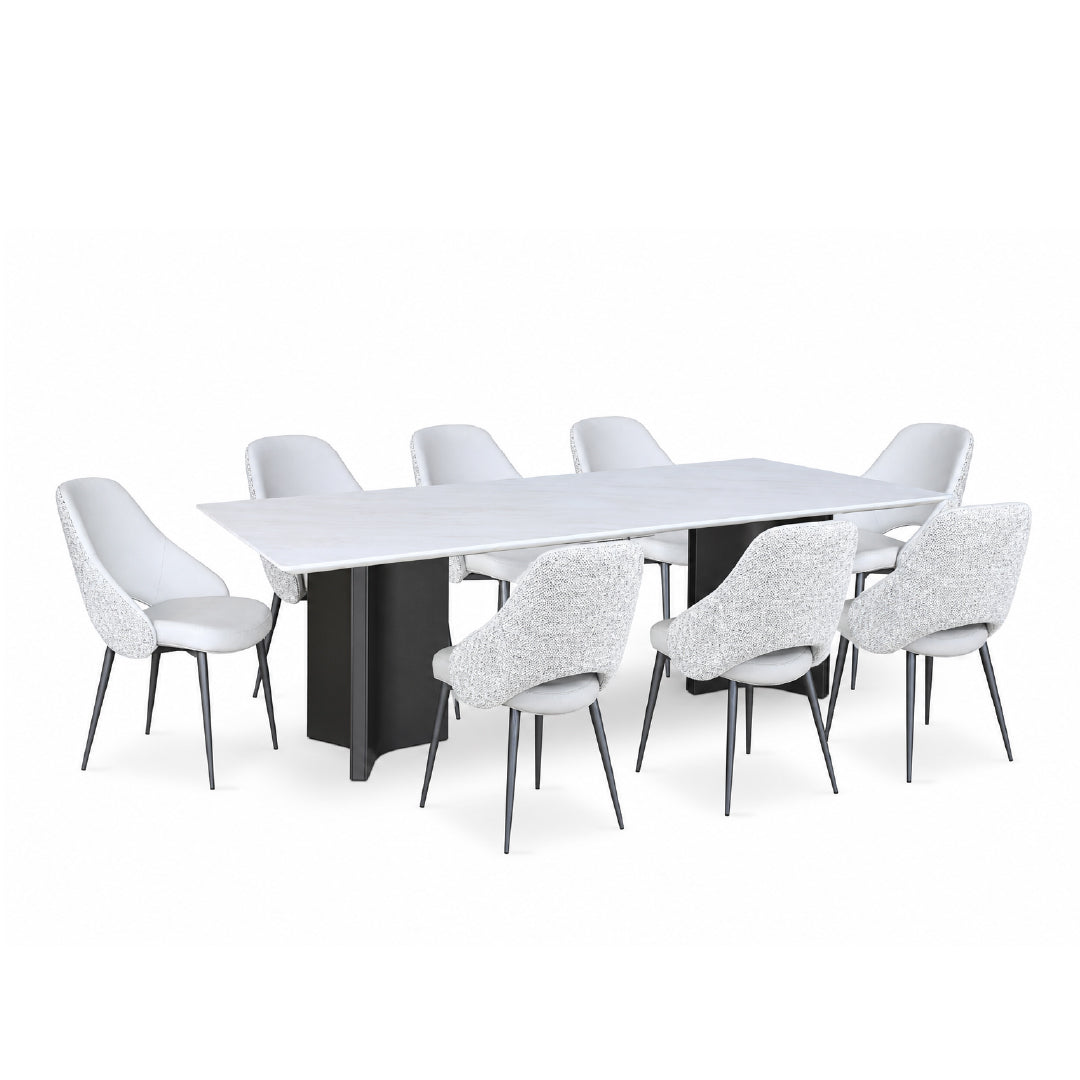 AWAN Natural Marble Dining Set