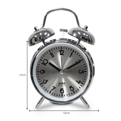 ECHT 4" Aluminium Dial Silent Metal Alarm Clock With Backlight