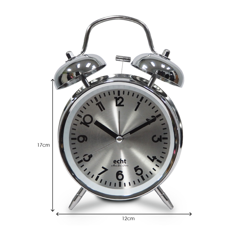 ECHT 4" Aluminium Dial Silent Metal Alarm Clock With Backlight