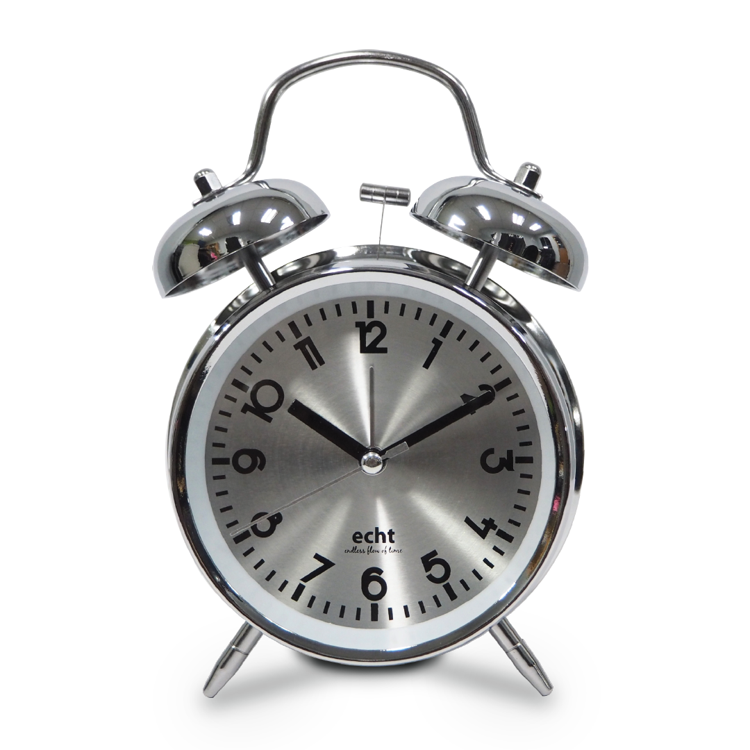 ECHT 4" Aluminium Dial Silent Metal Alarm Clock With Backlight