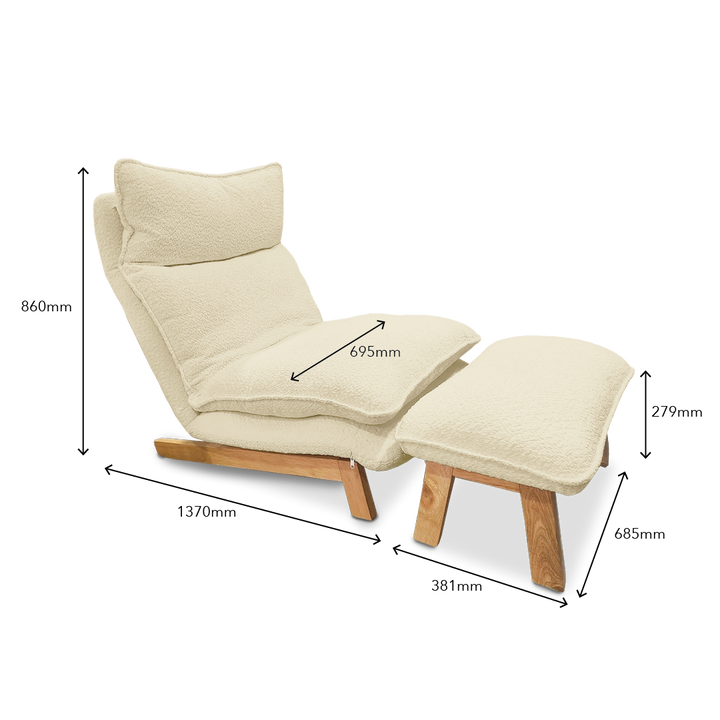 BECKY Relax Chair with Stool