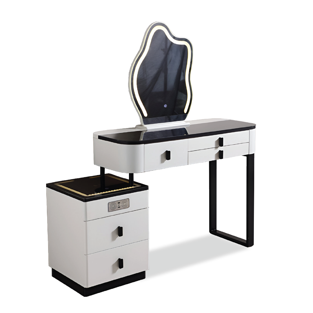 BERTHENY LED Mirror Dresser with Chair