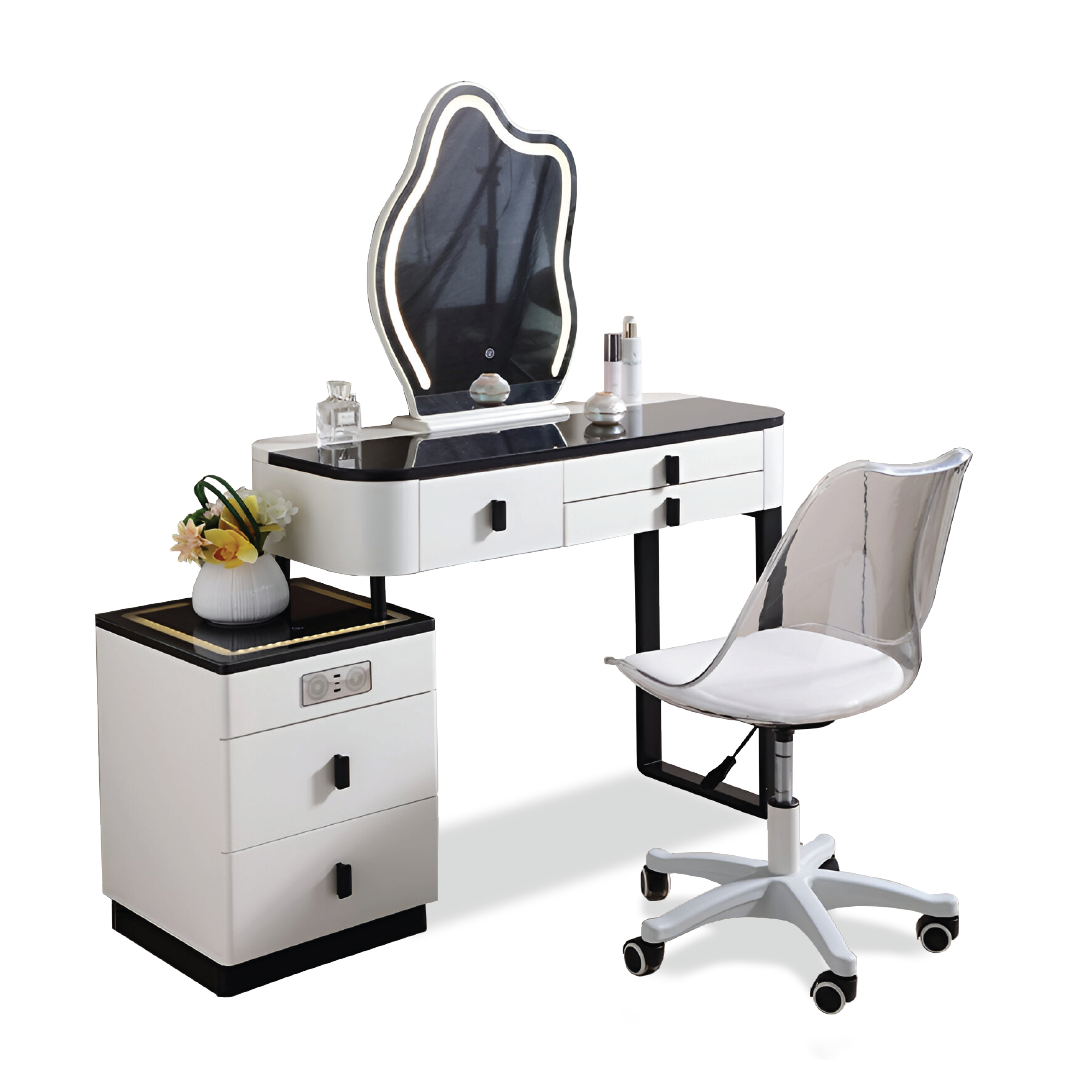 BERTHENY LED Mirror Dresser with Chair