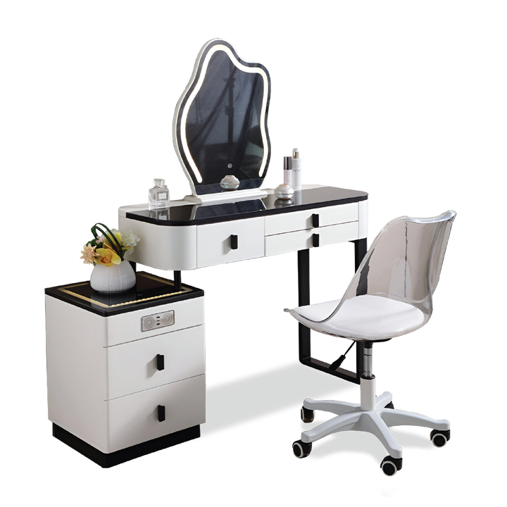 BERTHENY LED Mirror Dresser with Chair