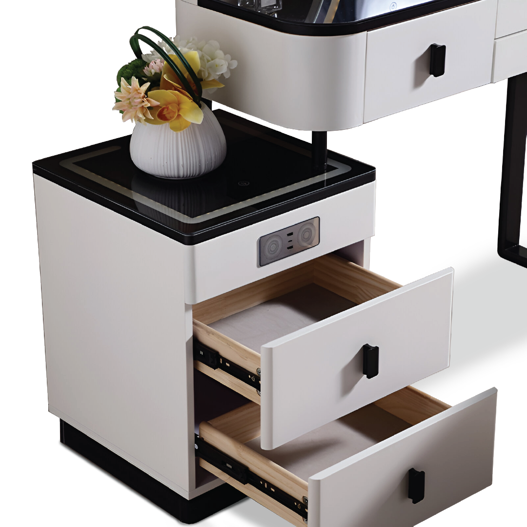 BERTHENY LED Mirror Dresser with Chair