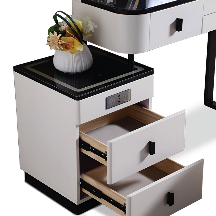 BERTHENY LED Mirror Dresser with Chair