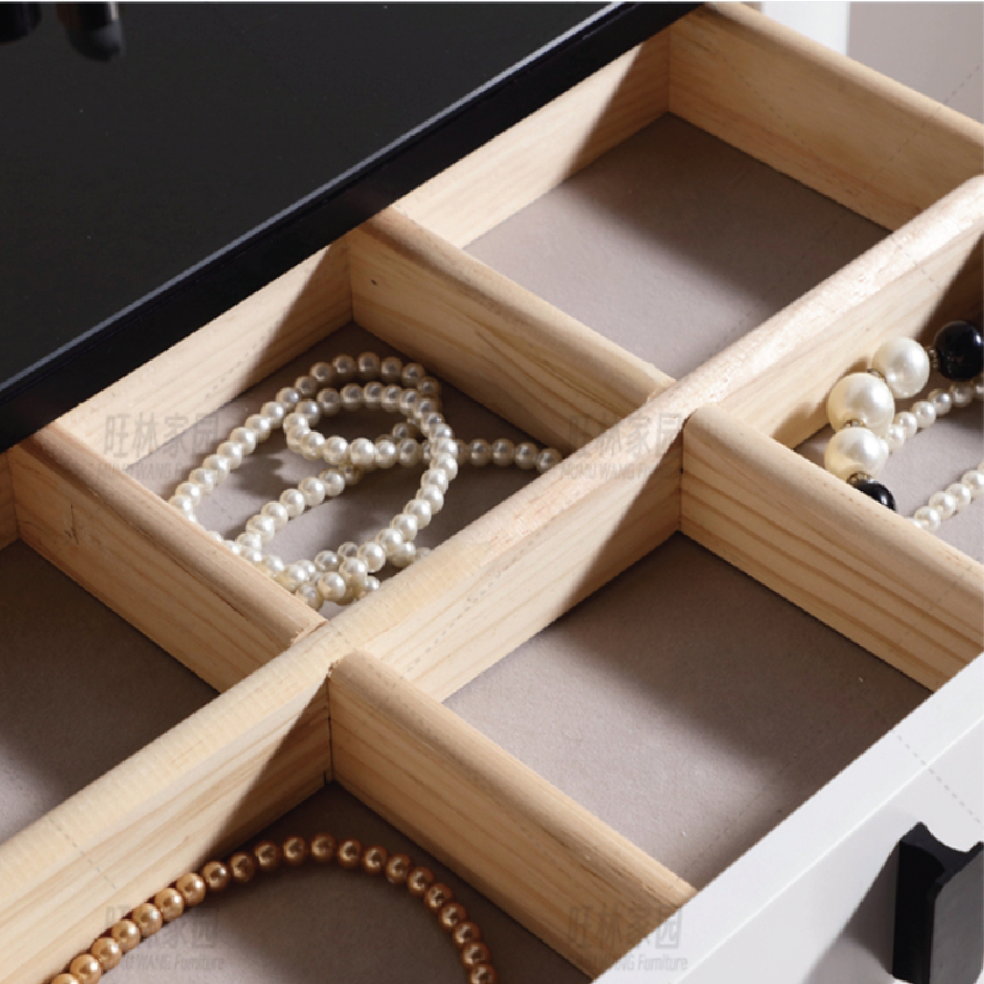 BERTHENY LED Mirror Dresser with Chair