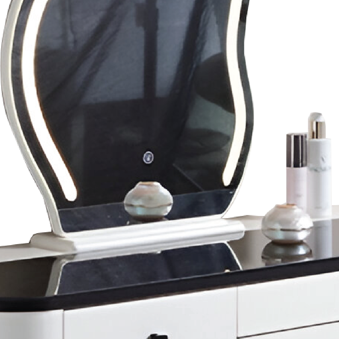 BERTHENY LED Mirror Dresser with Chair