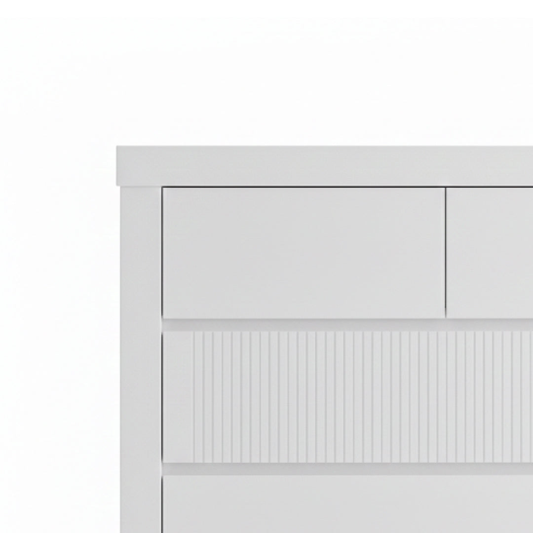 BEXLEY 5 Drawer Wood Chest of Drawers White