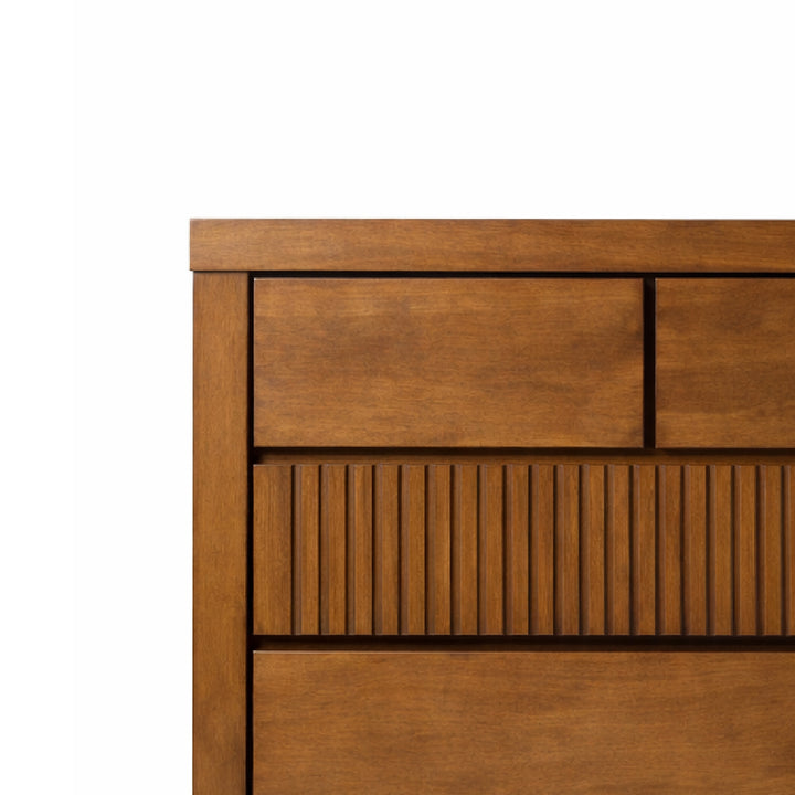 BEXLEY 5 Drawer Wood Chest of Drawers Walnut