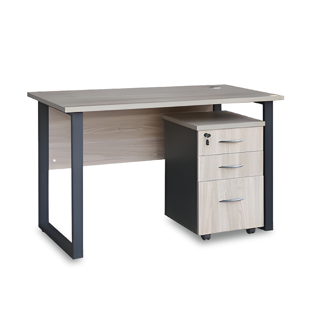 BRILEY Study Table with Mobile Pedestal
