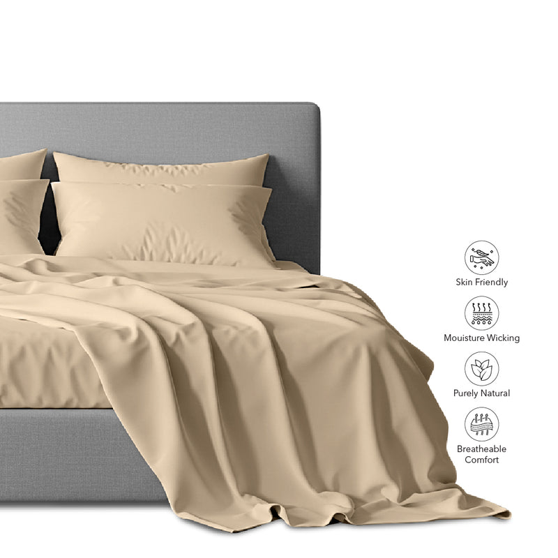BREEZY BEIGE Luxury Egyptian Cotton Bedsheet Set