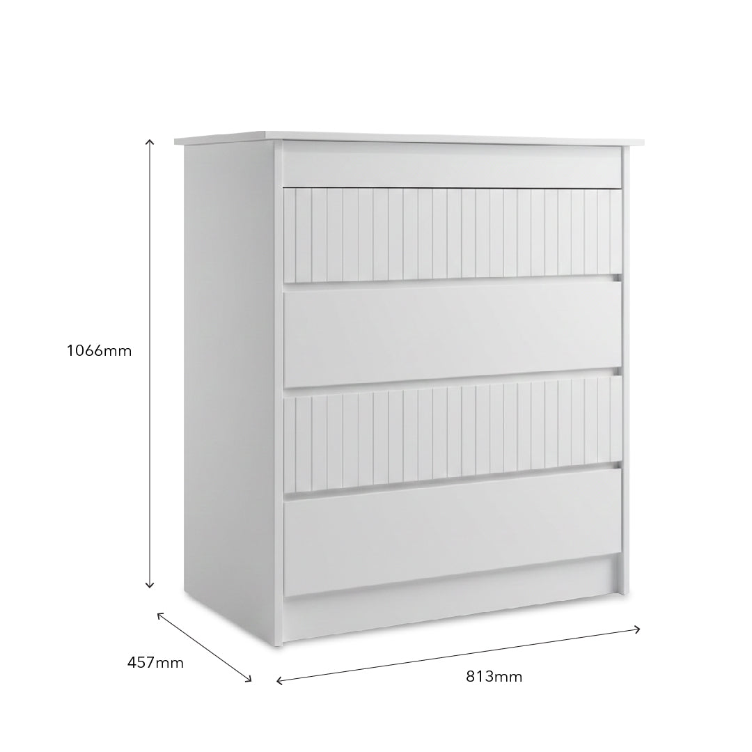 BEXLEY 4 Drawer Wood Chest of Drawers