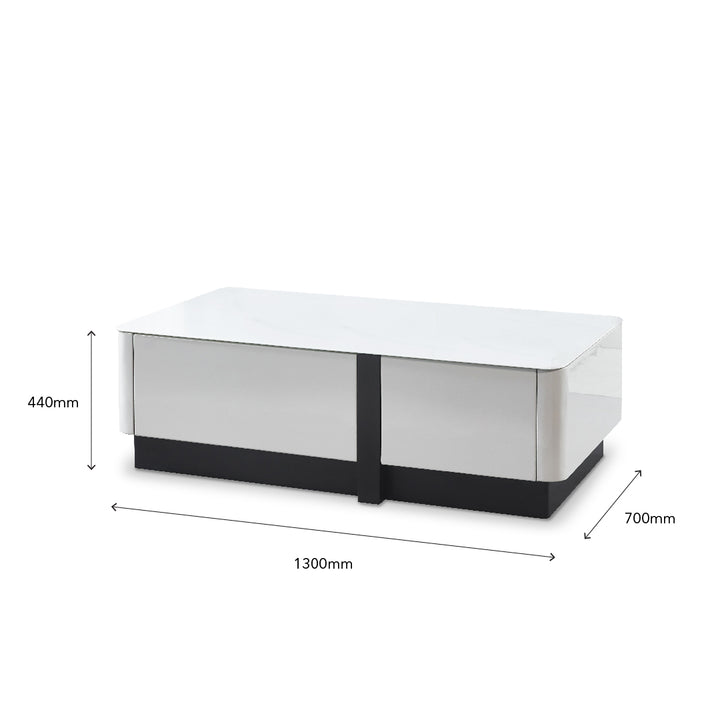 BREY Tempered Glass TV Cabinet and Coffee Table