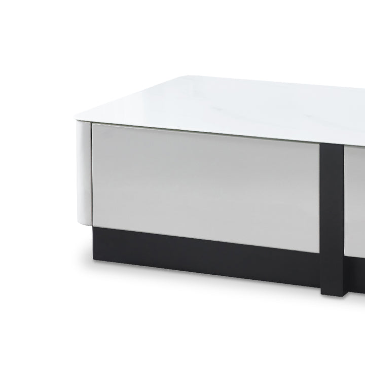 BREY Tempered Glass TV Cabinet and Coffee Table